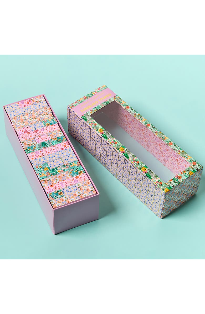 Journey of Something Floral Tumbling Tower, Classic Wooden Blocks Stacking Game, Alternate, color, Multicolored