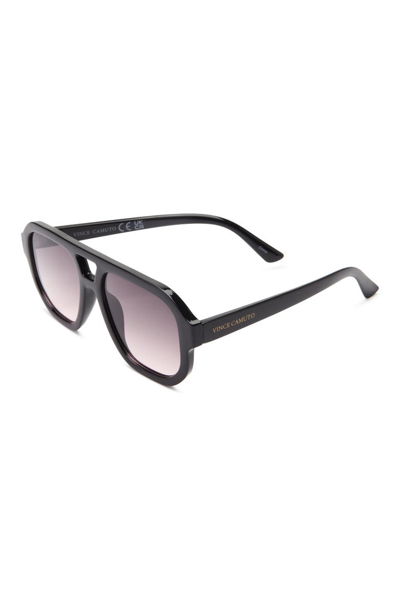 128mm Gradient Aviator Sunglasses, Alternate, color, BLACK