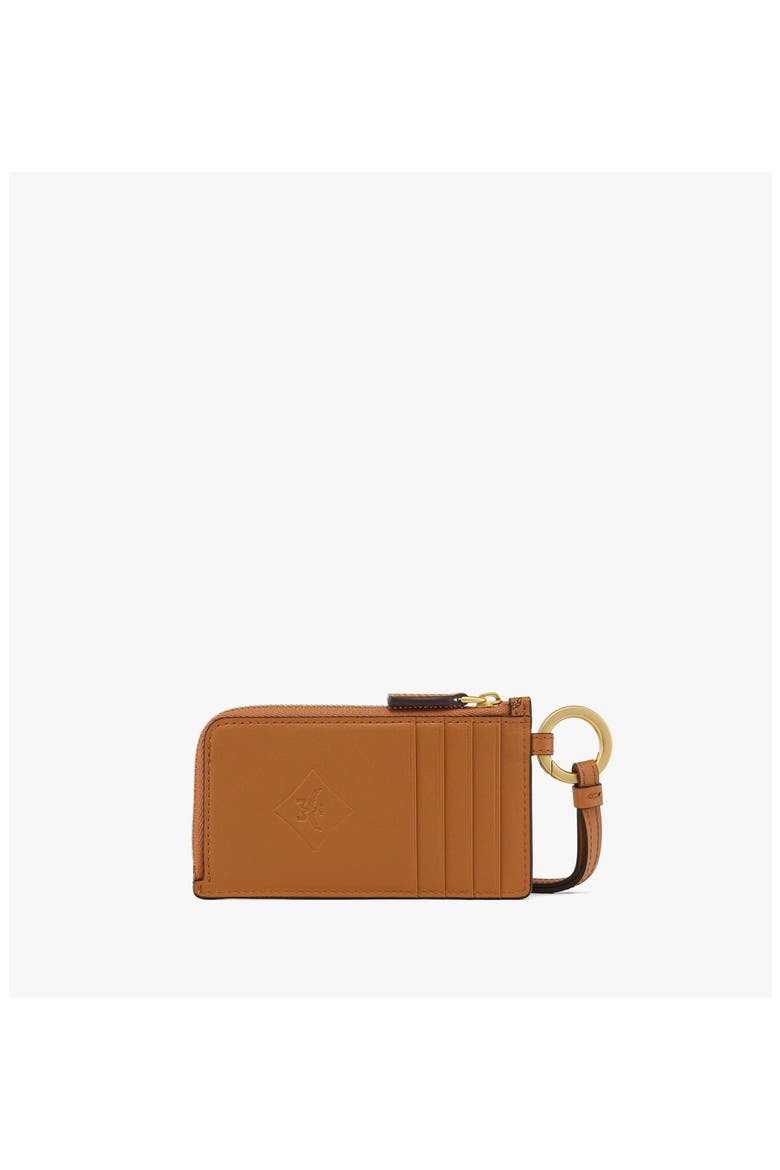 Aren Card Pouch in Visetos, Alternate, color, Cognac