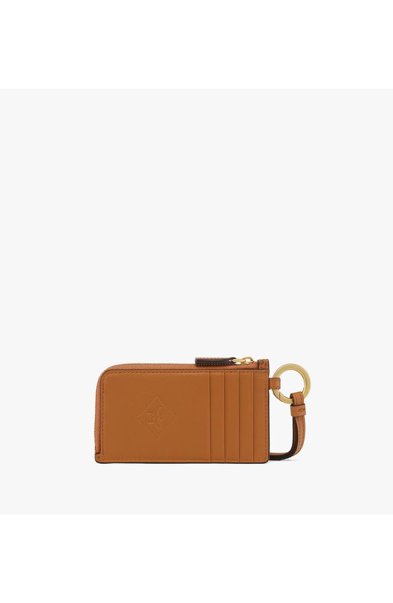 MCM Aren Card Pouch in Visetos, Alternate, color, Cognac