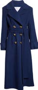 Carolina Herrera Flower Button Wool Long Peacoat