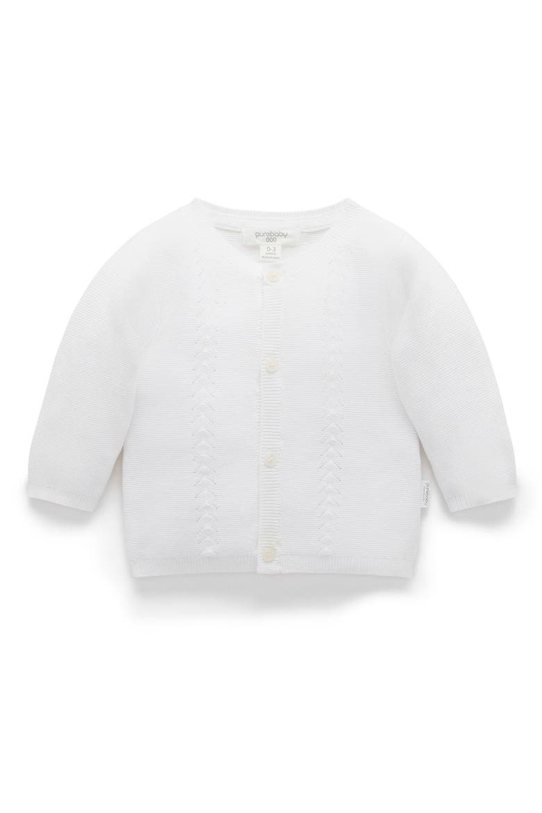 Essential Layette Cardigan, Main, color, Vanilla
