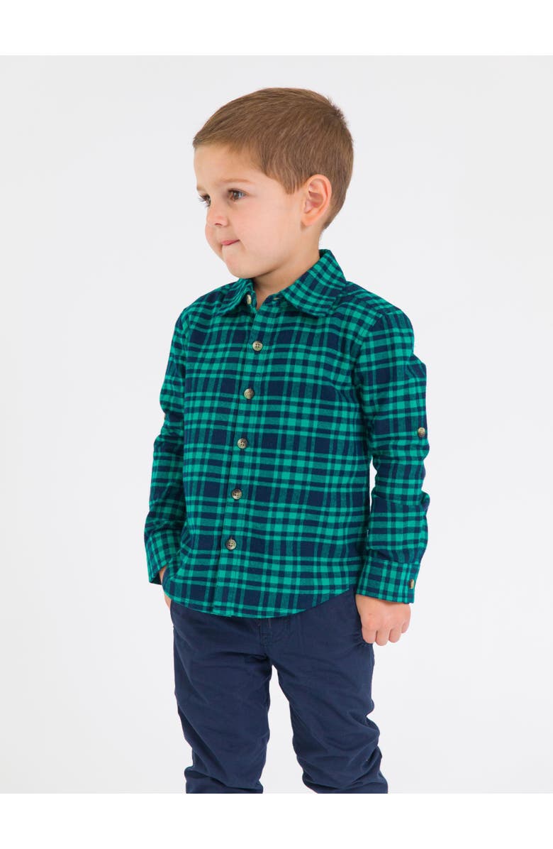 RuggedButts Baby Boys Long Sleeve Button Down Shirt, Alternate, color, Hayden Plaid