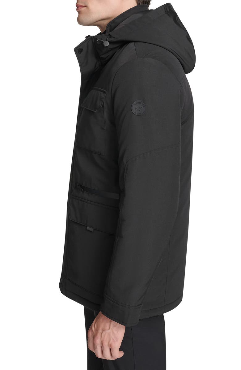 Kenneth Cole New York Oxford Water Resistant Parka, Alternate, color, Black