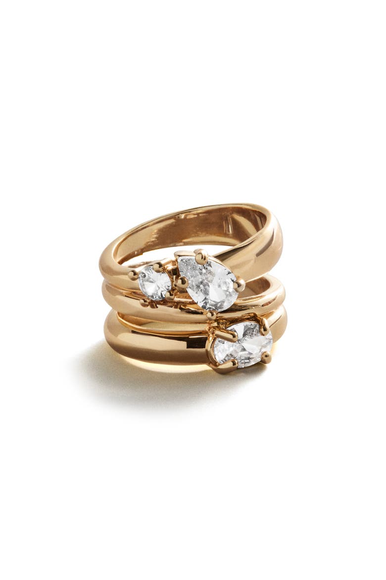 Angela Set of 3 Rings, Main, color, CLEAR