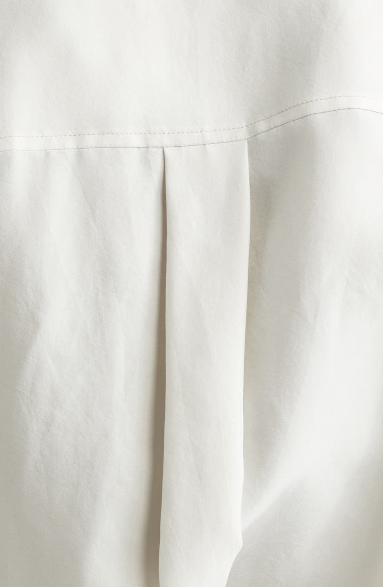 Alexander Wang Cutoff Long Sleeve Silk Double Shirtdress, Alternate, color, Ash White