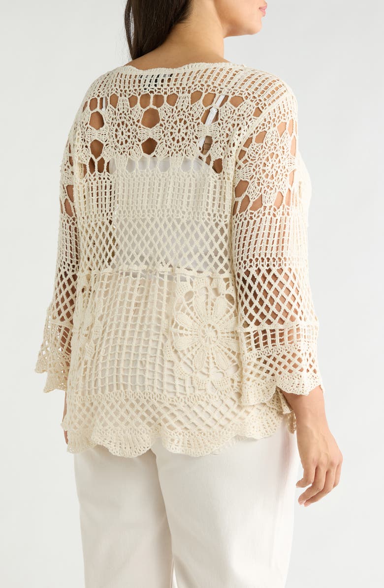 Forgotten Grace Cotton Crochet Top, Alternate, color, Natural