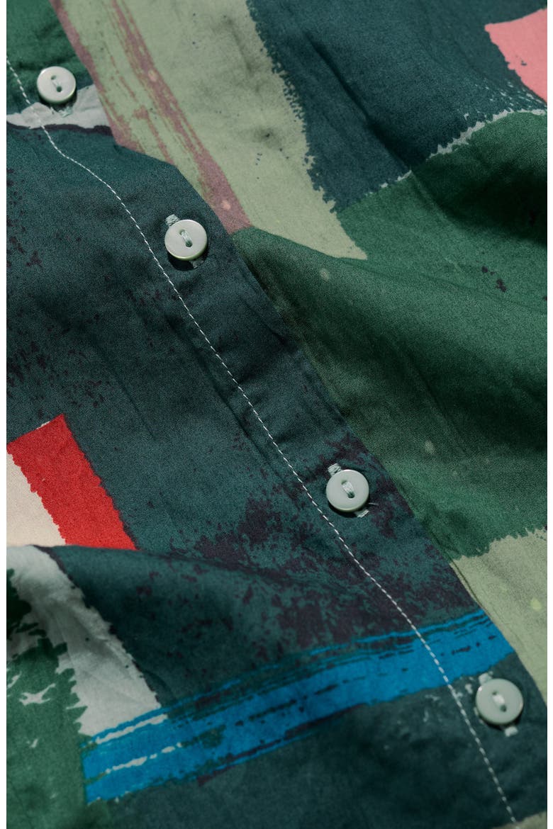 Larissa Printed Organic Cotton Button-Up Shirt, Alternate, color, AERIAL FIELD COPPICE