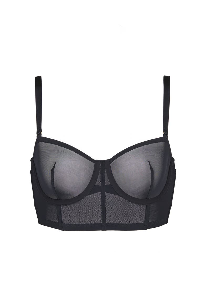 The Longline Bra Mesh, Main, color, BLACK