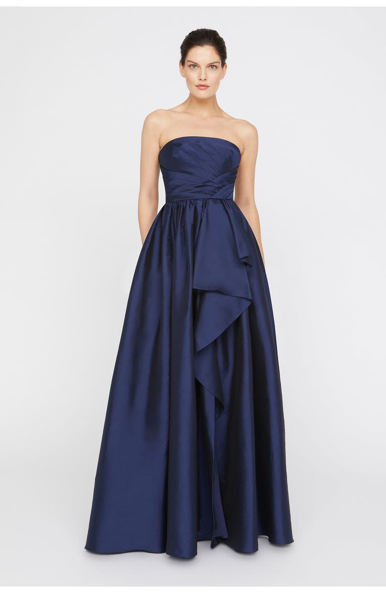 Theia Esmerina Taffeta Gown, Main, color, Navy