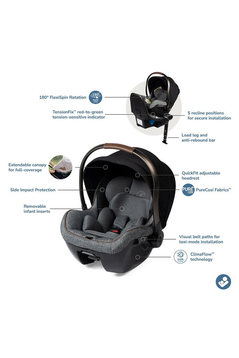 Peri™ 180º Rotating Infant Car Seat, Alternate, color, ONYX WONDER
