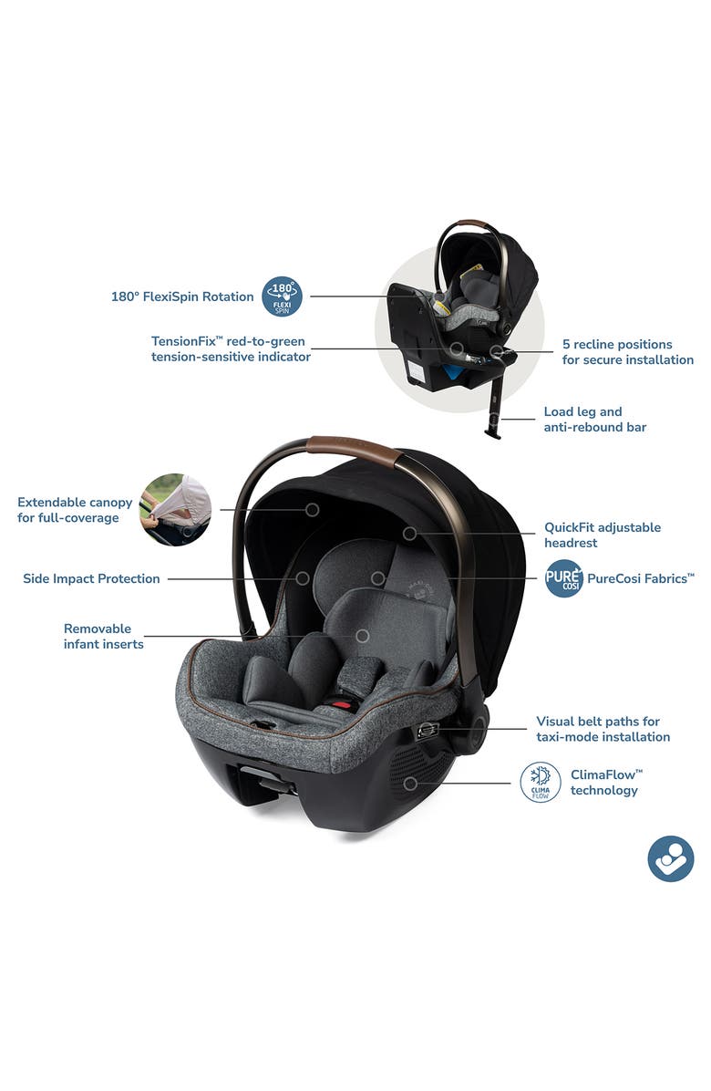 Maxi-Cosi<sup>®</sup> Peri<sup>™</sup> 180º Rotating Infant Car Seat, Alternate, color, Onyx Wonder