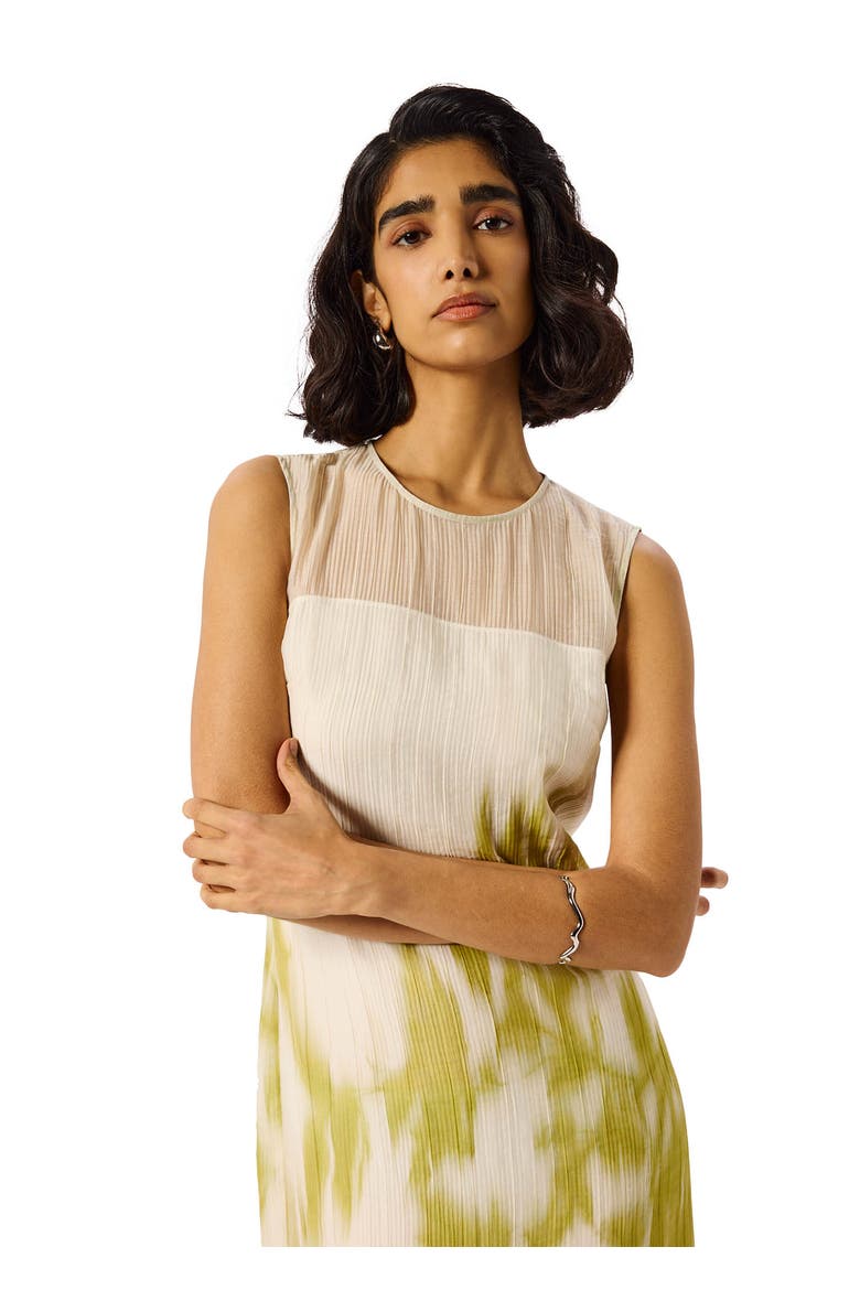 Sleeveless Round Neck Midi Dress, Alternate, color, Green/Multi