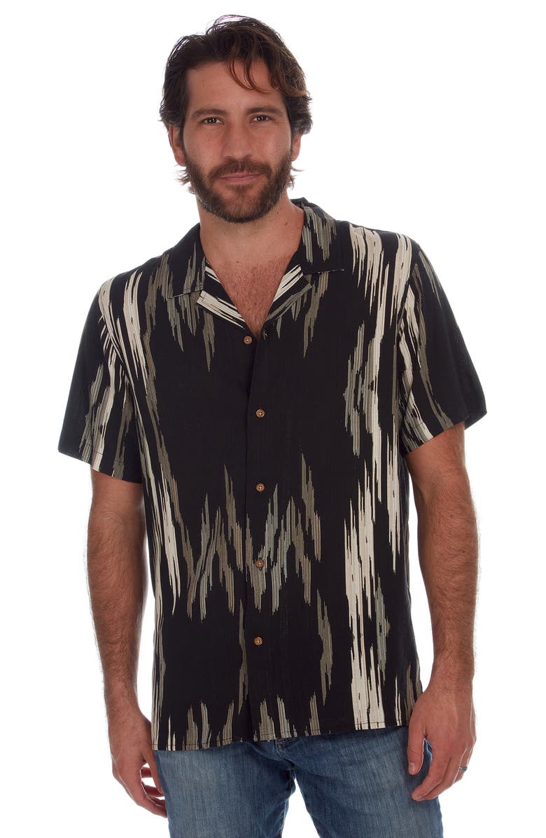 PX Ikat Slub Woven Camp Shirt, Alternate, color,