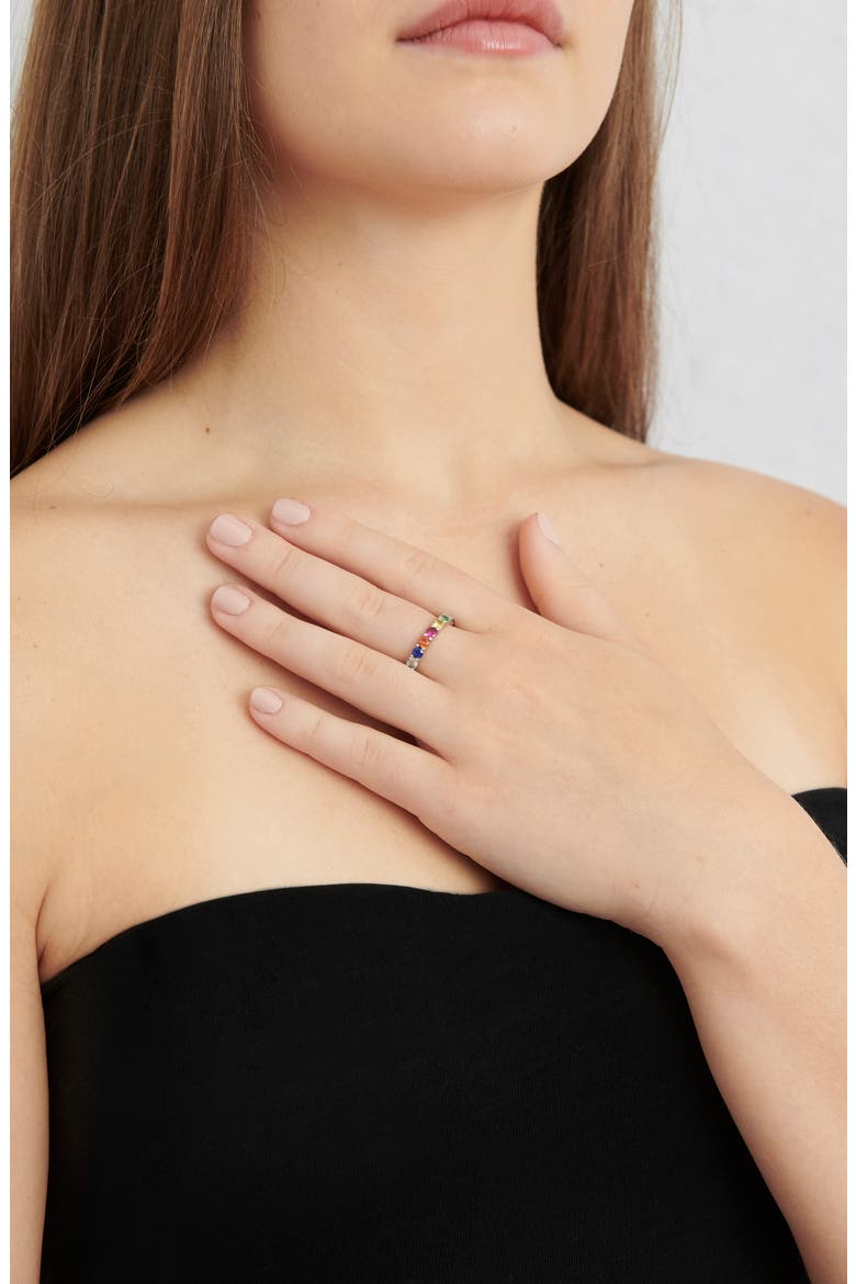 Rainbow Eternity Ring, Alternate, color, GOLD