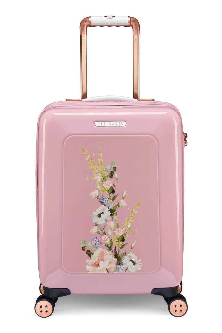 Small Elegant Print 21-Inch Spinner Carry-On, Main, color, PINK