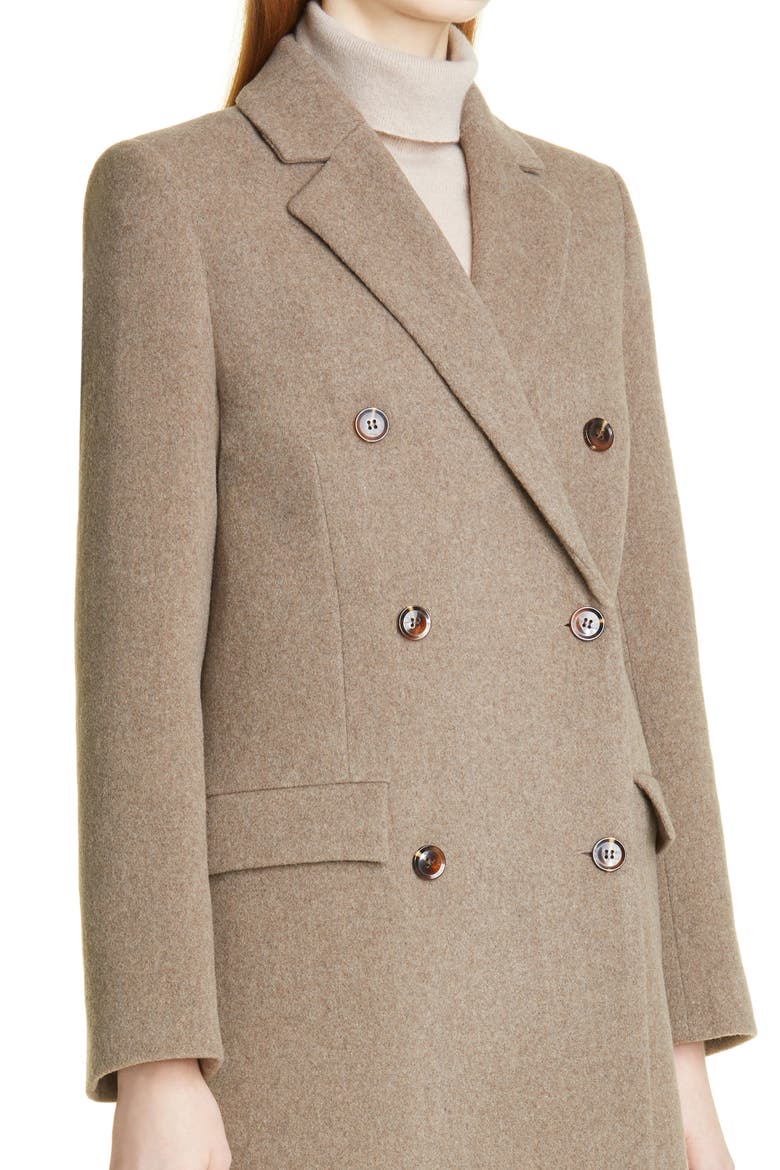 Falcon Double Breasted Recycled Wool Blend Coat, Alternate, color, TAUPE