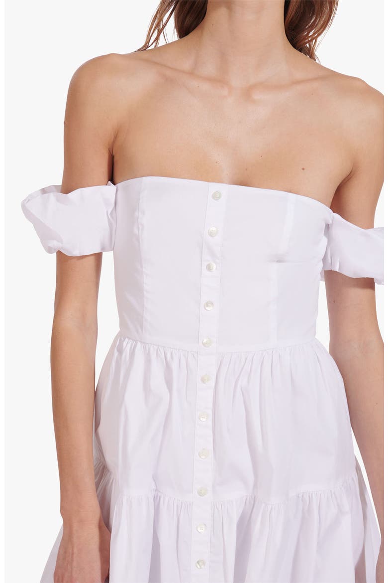 Elio Strapless Minidress, Alternate, color, WHITE