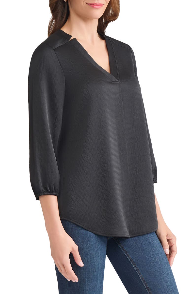 Jones New York Textured Tunic, Alternate, color, Jones Black