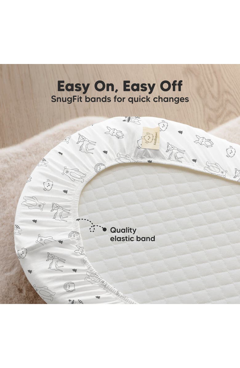 KeaBabies 2-Pack Soothe [Protect+] Waterproof Bassinet Sheets, Alternate, color, Woodland