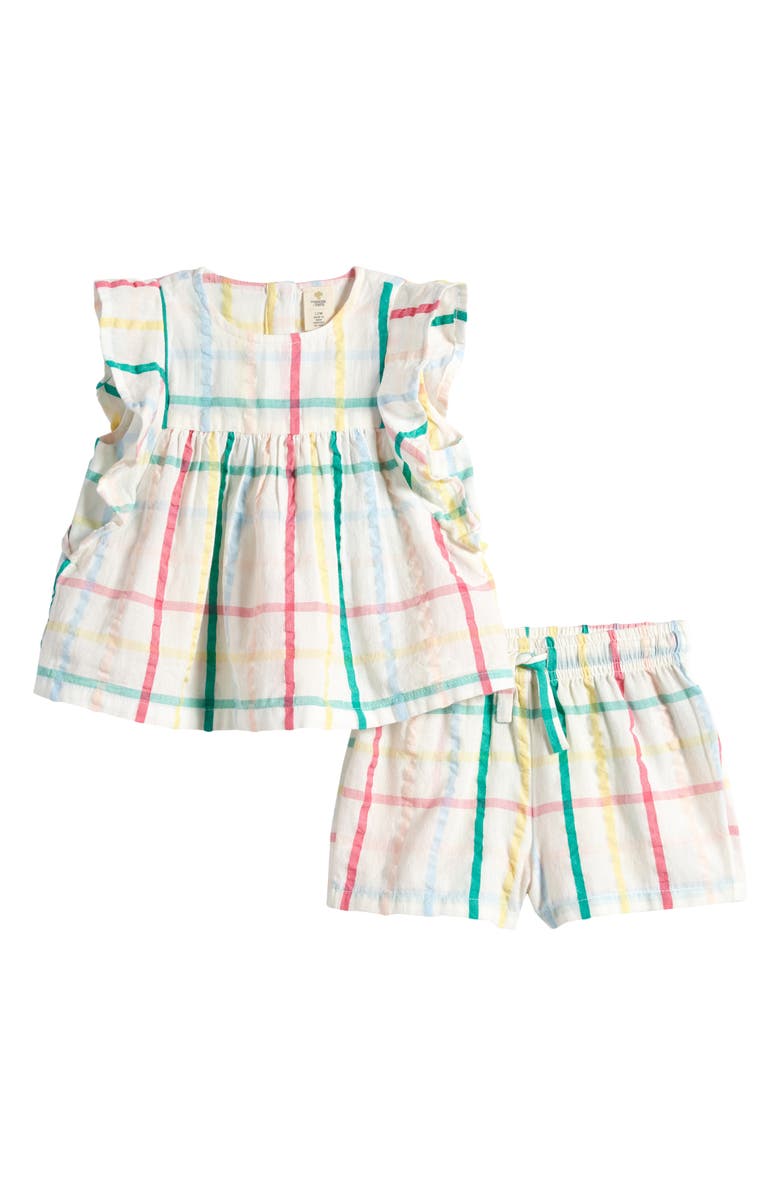 Tucker + Tate Ruffle Cotton Sleeveless Top & Shorts Set, Main, color, 