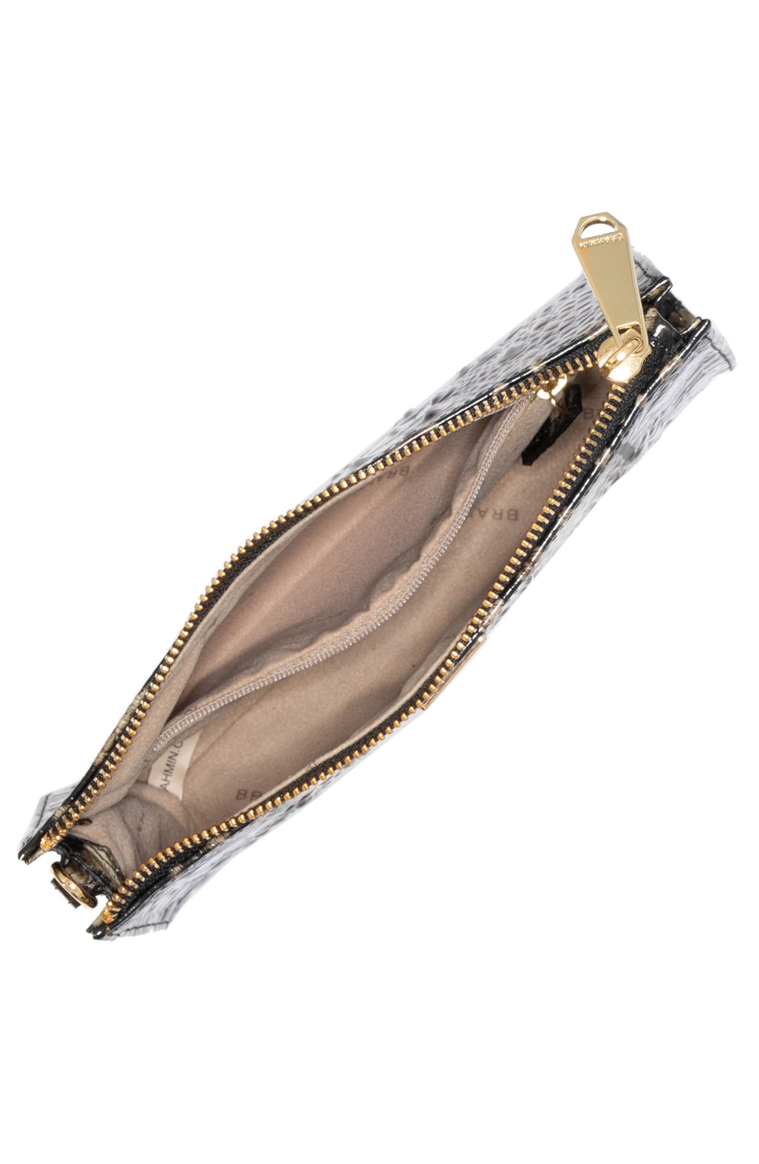 Brahmin Daisy Croc Embossed Leather Wristlet, Alternate, color, 