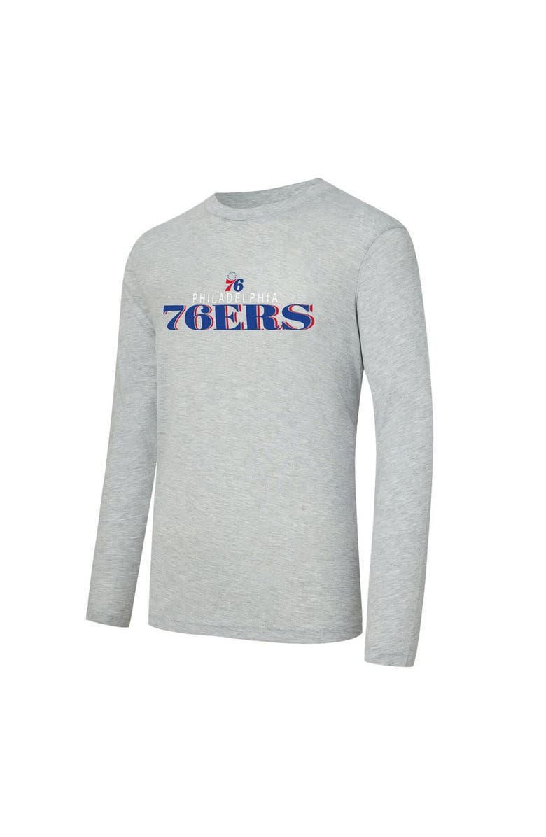 CONCEPTS SPORT Men's Concepts Sport Royal/Heather Gray Philadelphia 76ers Regulate Long Sleeve T-Shirt & Plaid Pant Set, Alternate, color, Royal