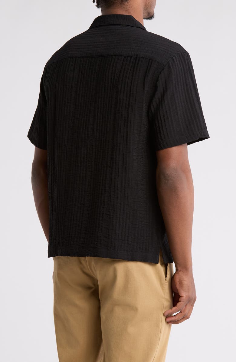 Cactus Man Relax Texture Short Sleeve Camp Shirt, Alternate, color, Black