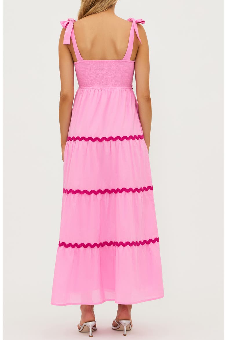 Rickrack Trim Tiered Cover-Up Maxi Dress, Alternate, color, SWEET BERRY