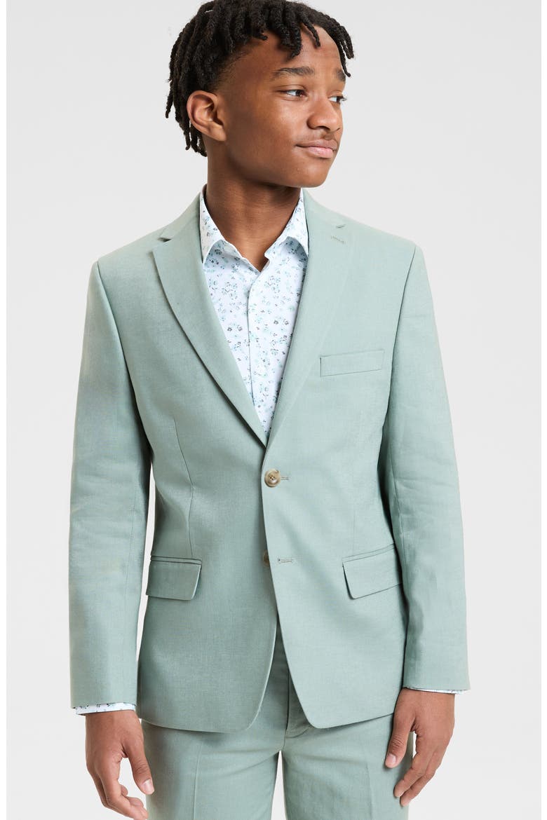 Kids' Sage Solid Linen Blend Sport Coat, Main, color, SAGE