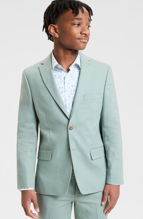 Kids' Sage Solid Linen Blend Sport Coat (Big Kid)