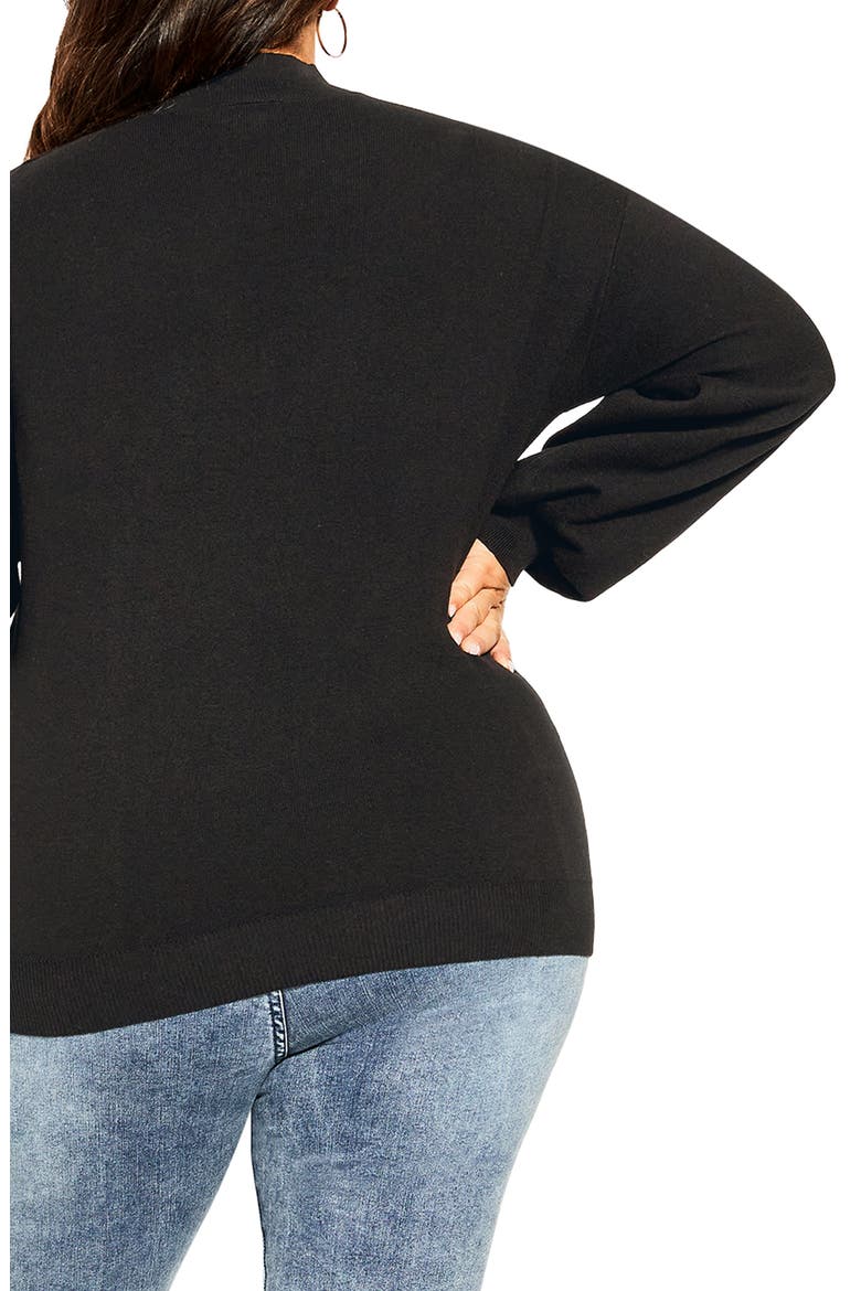 Keyhole Mock Neck Sweater, Alternate, color, BLACK