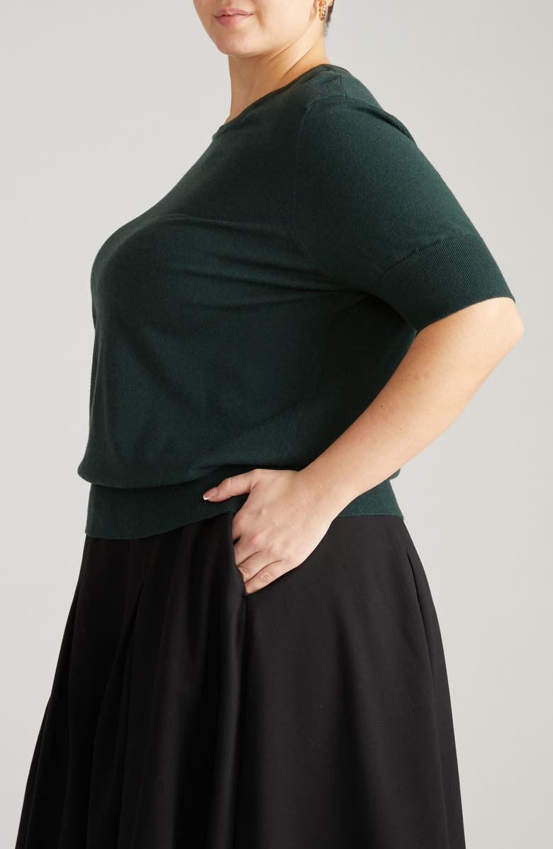 Universal Standard Rosie Short Sleeve Sweater, Alternate, color, Scarab Green