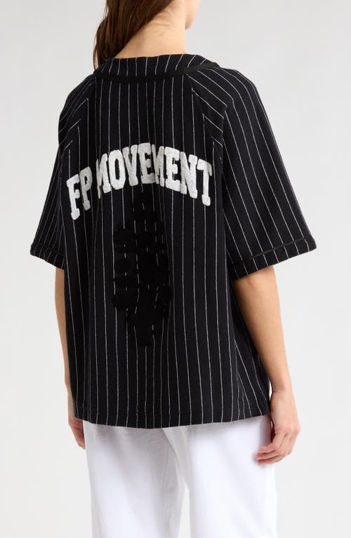Free People Fp Movement Starting Line Cotton Layering Top In Black And White Comb