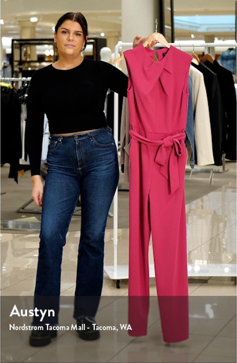 Cross Neck Tie Waist Jumpsuit, sales video thumbnail