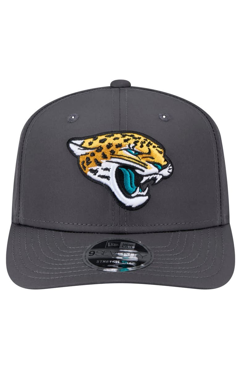 New Era Men's New Era Graphite Jacksonville Jaguars Main 9SEVENTY Stretch-Snap Hat, Alternate, color,