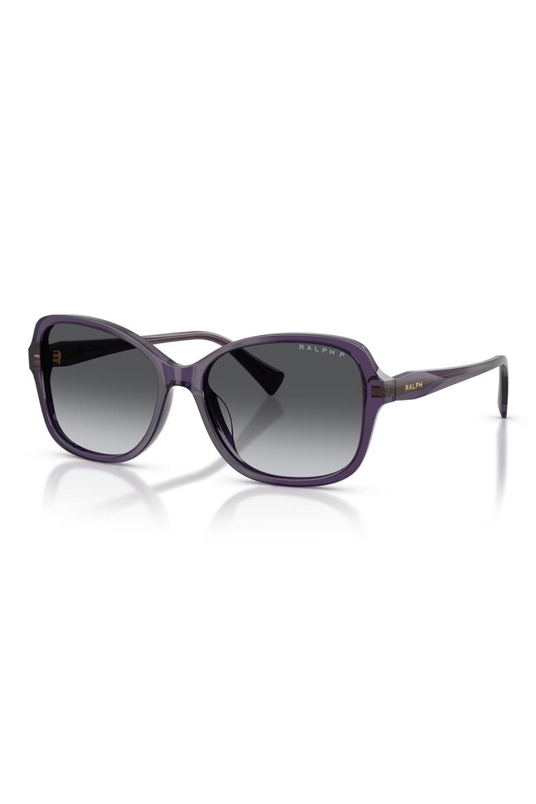 RA5351U 57mm Polarized Square Sunglasses, Alternate, color, BLU TRANSPARENT / GREY POLAR