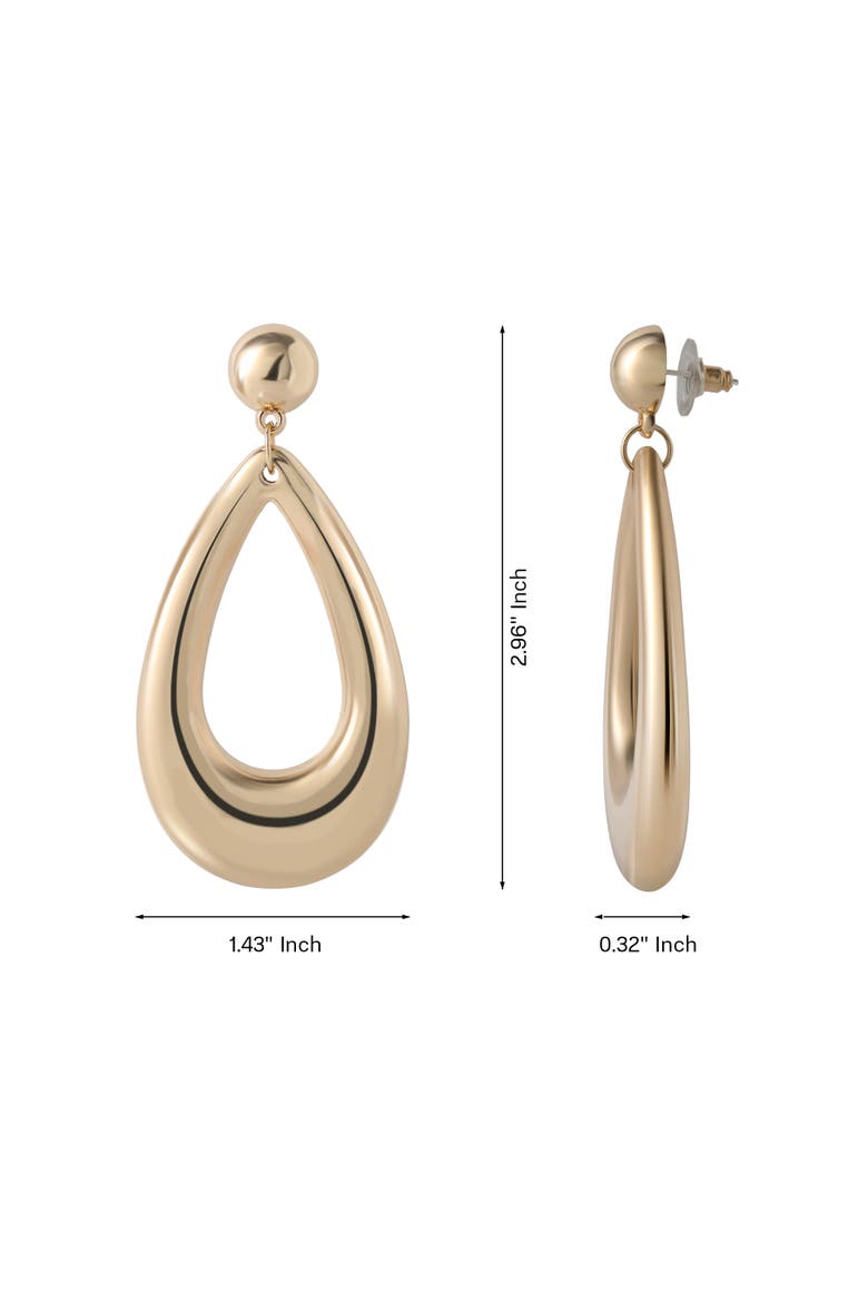 Large Teardrop Earrings Gold-Tone, Chunky Drop Earrings for Women, Alternate, color, Gold-Tone
