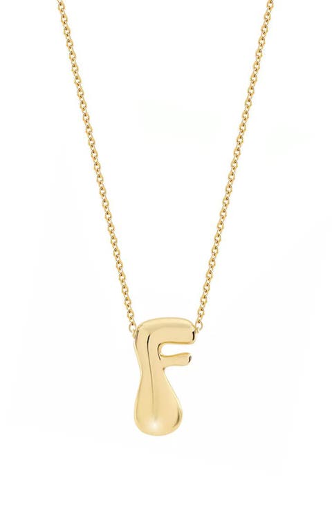 Puffed Initial Pendant Necklace