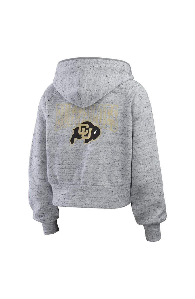 WEAR by Erin Andrews Women's WEAR by Erin Andrews Heather Gray Colorado Buffaloes Wear Speckle Double-Hit Raglan Full-Zip Hoodie, Alternate, color, Heather Gray