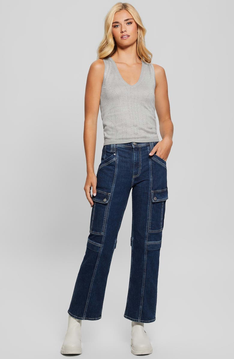 GUESS Hot Fix Janine Sleeveless Sweater, Alternate, color, 