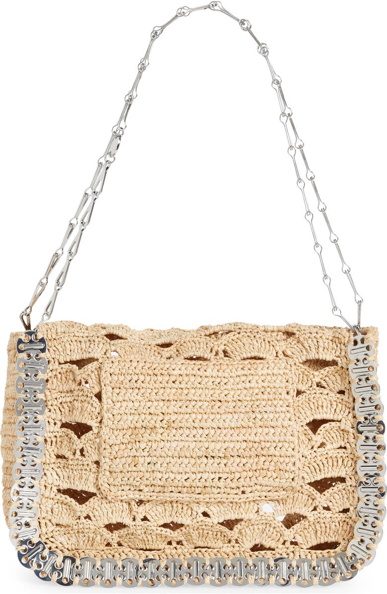 Rabanne Large Rabanne Raffia Messenger Bag, Alternate, color,