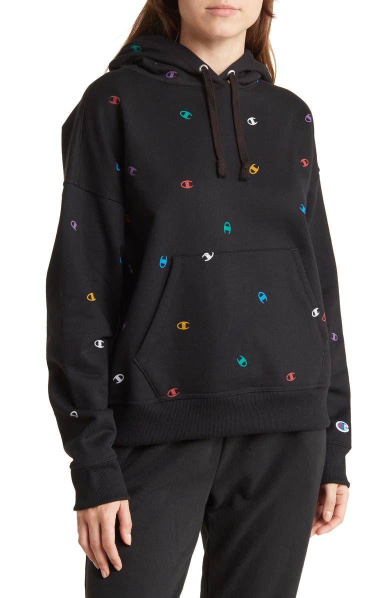 Champion Powerblend Logo Hoodie, Main, color,