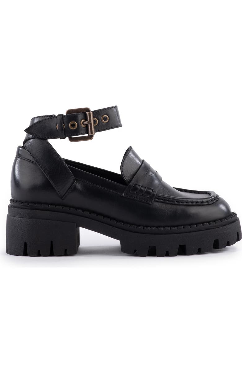 Seychelles Not The One Ankle Strap Lug Penny Loafer, Alternate, color,