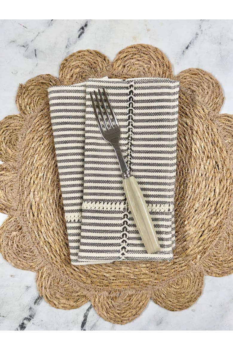 Hand-stitched Napkin, Set of 2, Alternate, color, Striped