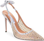 Aquazzura Bow Rhinestone Slingback Sandal
