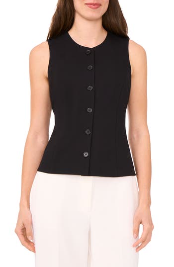Halogen ® Button-up Vest In Black