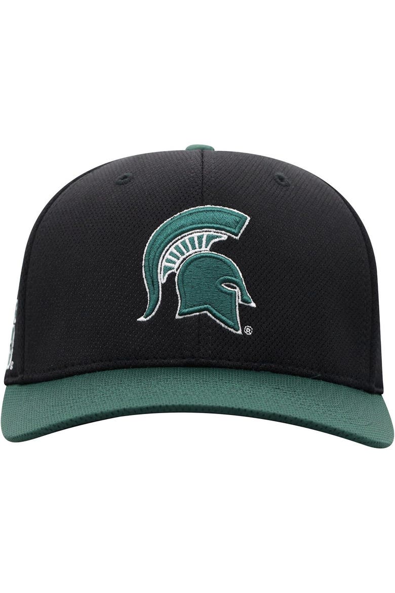 Men's Top of the World Black/Green Michigan State Spartans Two-Tone Reflex Hybrid Tech Flex Hat, Alternate, color, Black