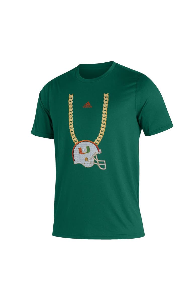adidas Men's adidas Green Miami Hurricanes Turnover Chain Creator T-Shirt, Alternate, color, 