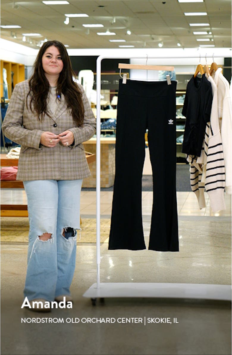 Trefoil Essentials Rib Flare Leggings, sales video thumbnail